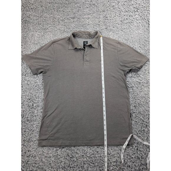 Volcom Shirt Mens Medium Gray Solid Polo Modern Casual Preppy Classiccore Golf - Picture 4 of 6